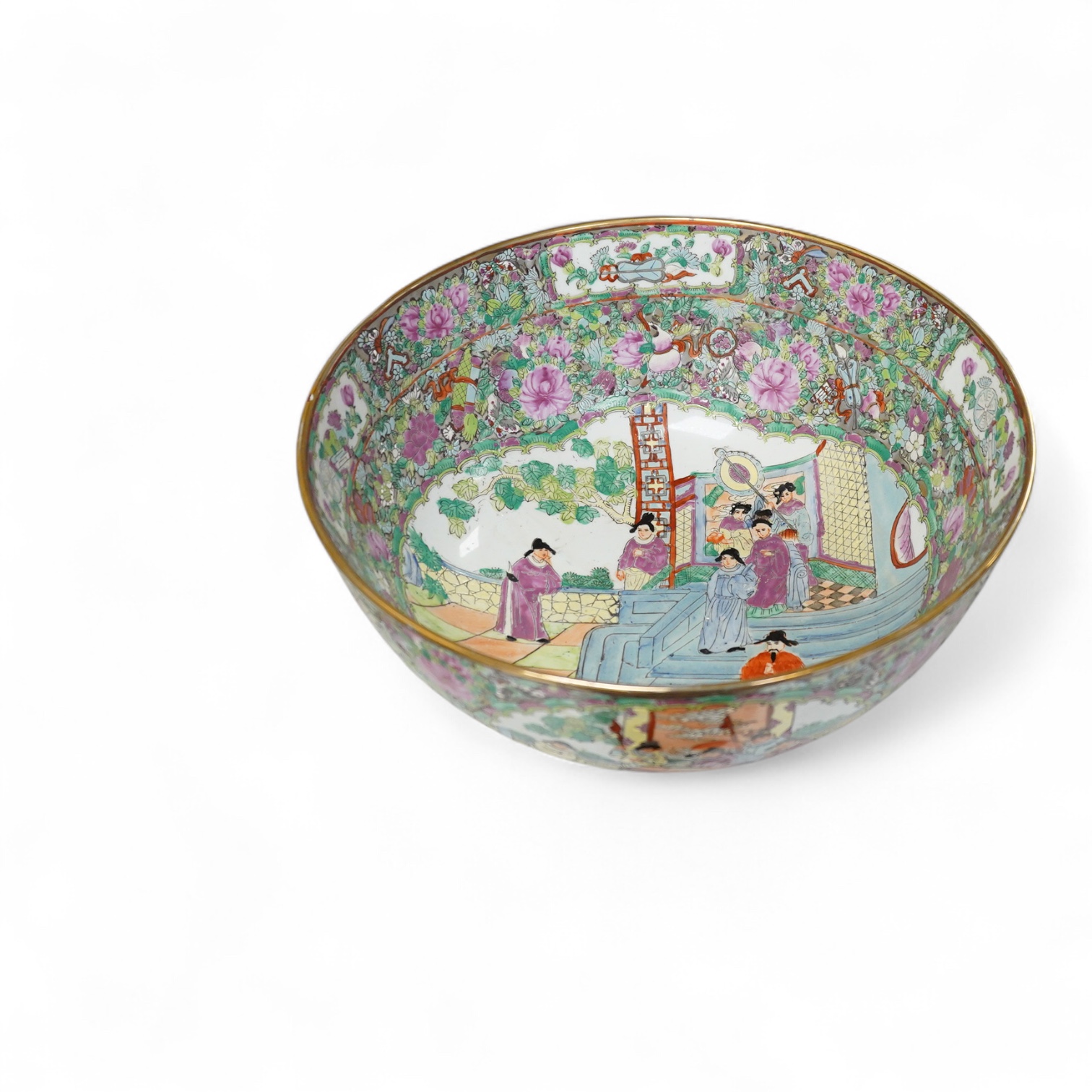A Chinese famille rose punch bowl, 40.5cm diameter.